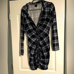 Bodycon Flannel Midi Dress